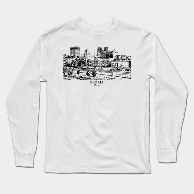 Peoria - Illinois Long Sleeve T-Shirt by Lakeric